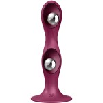 SATISFYER - DILDO DE SILICONE DUPLA BALL-R GARNET | Pasio